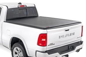Ram 1500 TRX Soft Roll Up Bed Cover - Rough Country - Matte Black - '21-'24